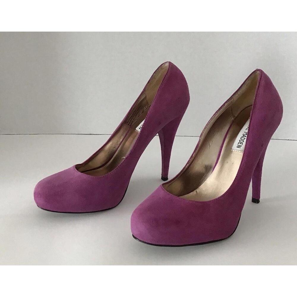 Steve Madden Fall Time Purple Suede Heels Women’s Size 8